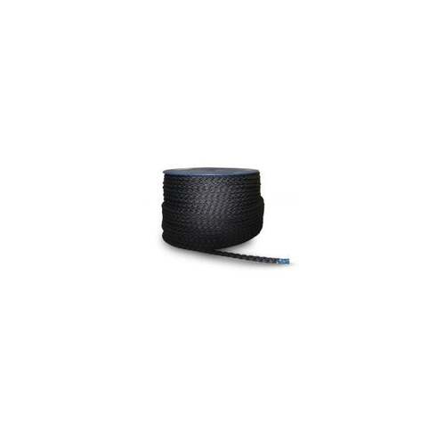 Rope polyster Dia. 12mm black 12 strand double briaded 3242 kgs breaking load